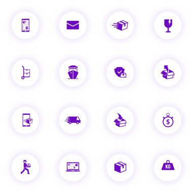 teslim mor renk vektörü simgeleri