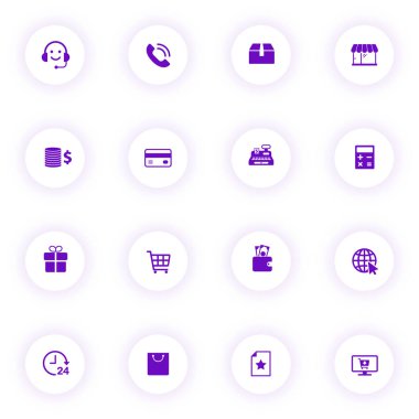 Ticari mor renk vektör simgeleri