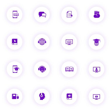 e öğrenme mor renk vektörü simgeleri