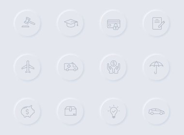 sigorta gri vektör simgeleri