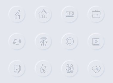 sigorta gri vektör simgeleri