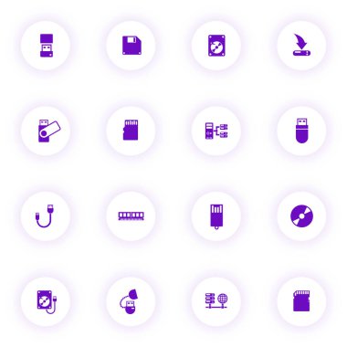 hafıza mor renk vektör simgelerini çalıştırır