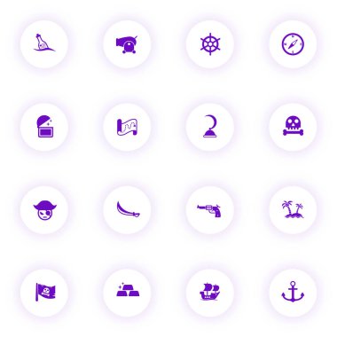 korsanlar mor renk vektörü simgeleri