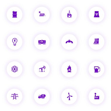 güç oluşturma mor renk vektörü simgeleri