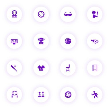 spor mor renk vektörü simgeleri