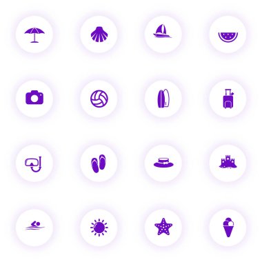 yaz mor renk vektörü simgeleri