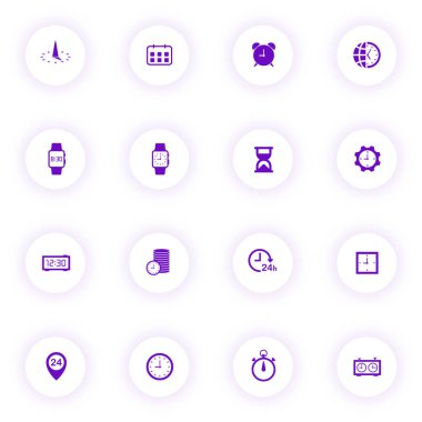 saat mor renk vektör simgeleri