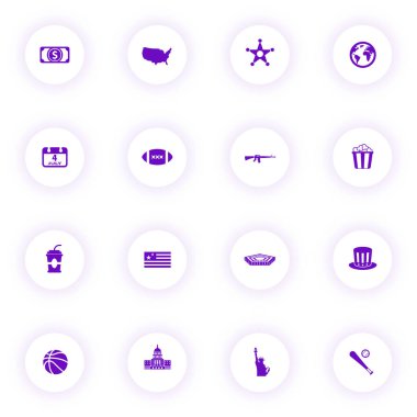 ABD mor renk vektörü simgeleri