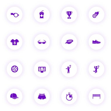 Voleybol mor renk vektör simgeleri