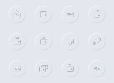 cüzdan gri vektör simgeleri