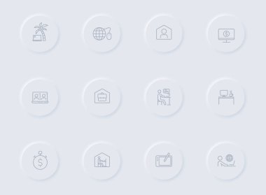 Ev gri vektör simgelerinde çalış