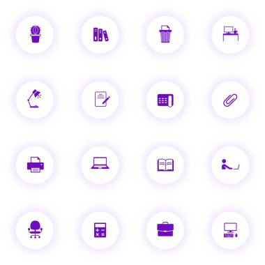 çalışma alanı mor renk vektörü simgeleri