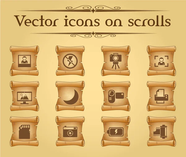 Photography Vector Icons Scrolls Your Creative Ideas — Stock Vector