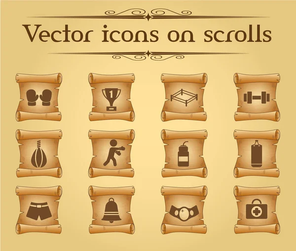 Бокс Простых Векторных Икон Древних Свитках — стоковый вектор