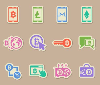 Şifreli para birimi renkli kağıt etiketleri