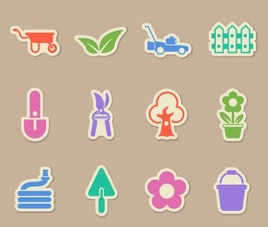 peyzaj tasarımı renkli kağıt çıkartmaları