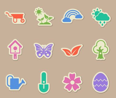 bahar rengi kağıt çıkartmaları