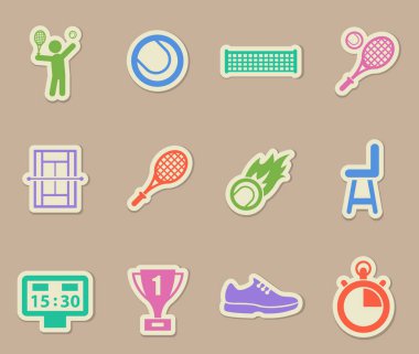 Tenis rengi kağıt çıkartmaları