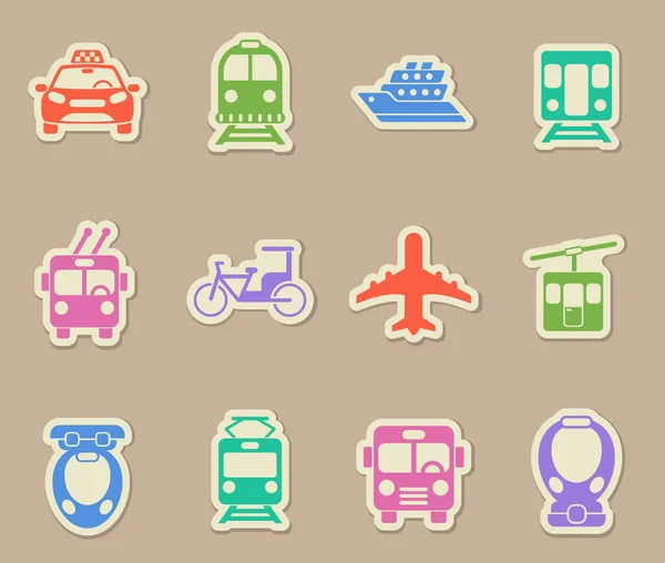 Public transport color paper stickers — ストックベクタ