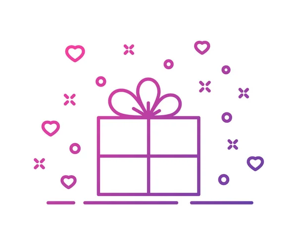 礼品盒上的色彩斑斓的插图 礼品盒紫色的色差线在白色背景上孤立 用于网页 移动应用程序 Ui设计的礼品盒向量图解 假日概念 — 图库矢量图片