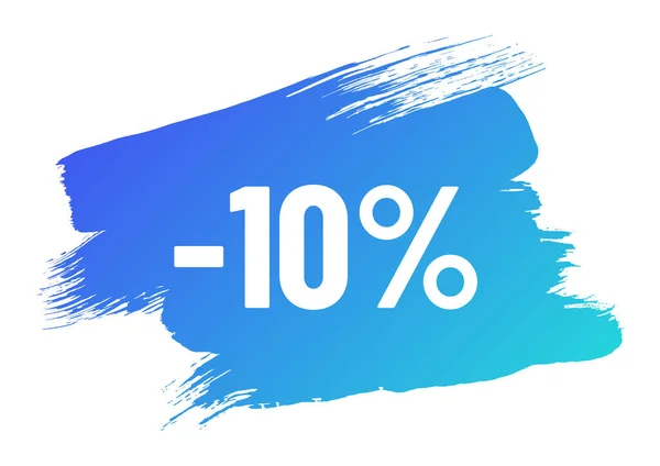 Discount white lettering on blue color gradient brush stroke — 스톡 벡터