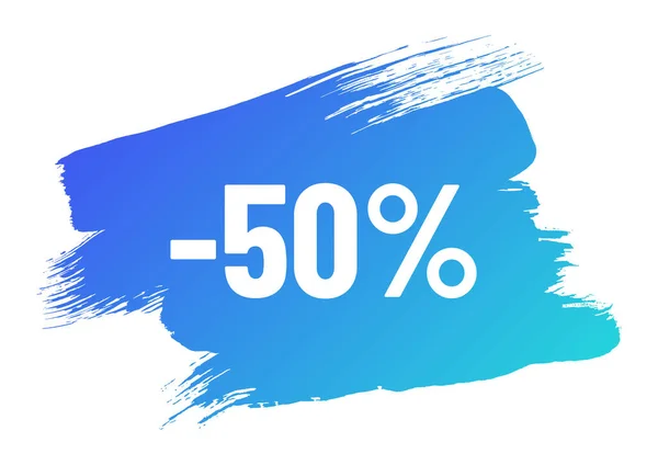 discount white lettering on color gradient brush stroke