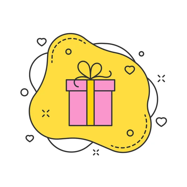 黄色液体气泡色矢量图上的礼品盒 — 图库矢量图片
