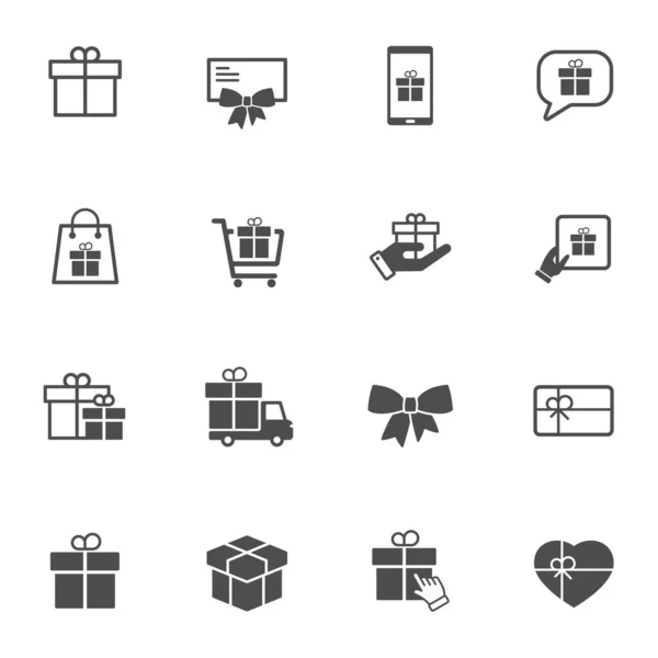 Gift Box Vector Icon Set Isolated White Background Gift Box — 图库矢量图片