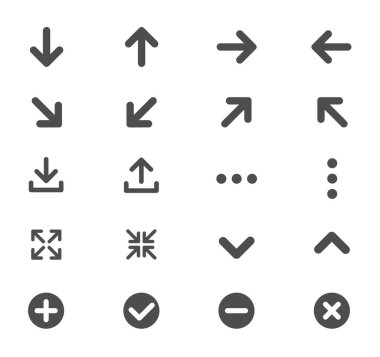 Arrows and signs web icons. Ui elements. Arrows and signs vector icons for web, mobile and ui design