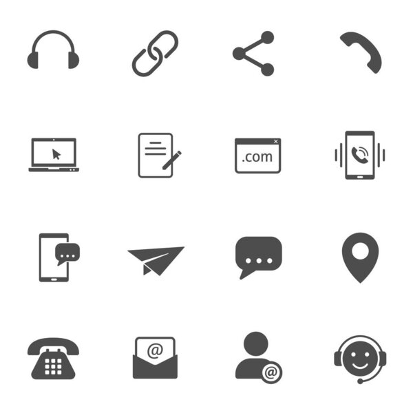 медиакоммуникационные векторные иконки, выделенные на белом фоне. Концепция интернет-коммуникации. коммуникационные плоские иконки для web и ui дизайна