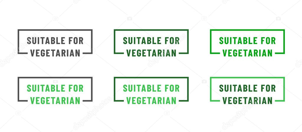 Suiatable for vegetarian icons. Rectangular green vector illustrations with grass for stickers, labels and logos