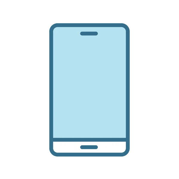 白い背景に隔離されたスマートフォンのラインブルーのアイコン Webおよびモバイルアプリ Uiデザインと印刷のための青いストロークとスマートデバイス技術フラットベクトルアイコン スマートフォンカラーベクトルイラスト — ストックベクタ