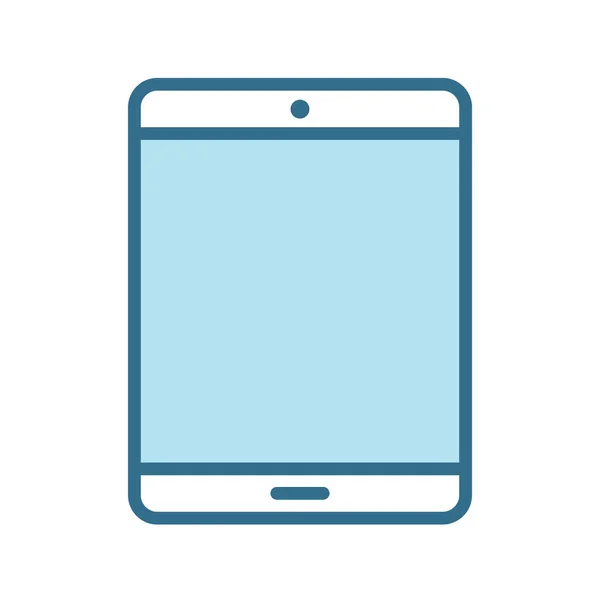 白の背景に隔離されたタブレットの線状ブルーのアイコン Webおよびモバイルアプリ Uiデザインと印刷のための青いストロークとスマートデバイス技術フラットベクトルアイコン タブレットカラーベクトルイラスト — ストックベクタ