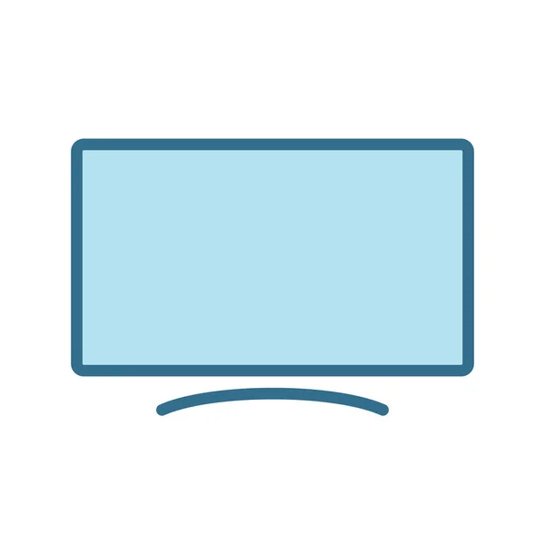 聪明的电视直线蓝色图标孤立在白色背景 智能设备技术平面矢量图标与蓝色笔划用于Web和移动应用程序 Ui设计和打印 智能电视彩色图像 — 图库矢量图片