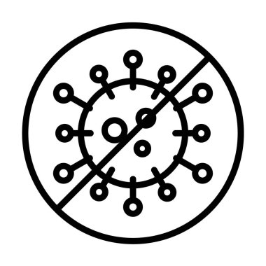 Beyaz arkaplanda izole edilmiş Coronavirus ana hatlı vektör simgesini durdur. Coronavirus 2019-ncov içki yasağı simgesi. Koronavirüsün önlenmesi