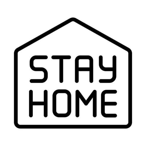 Stay Home Outline Vector Icon Isolated White Background 2019 Ncov — Stockvector