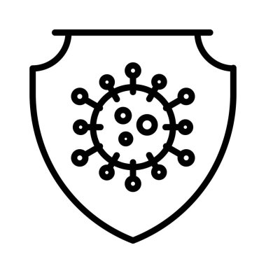 Coronavirus koruması beyaz arka planda izole edilmiş vektör ikonu. Coronavirus 2019-ncov ağ, mobil uygulamalar, ui tasarım simgesi