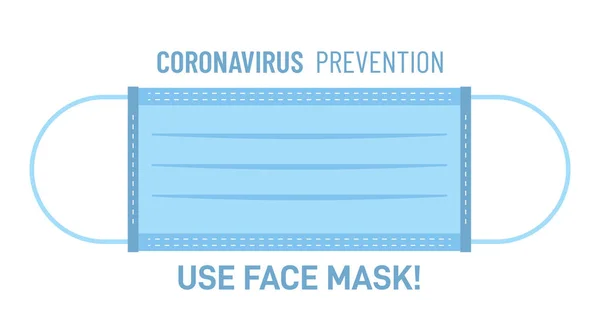 Medical Mask 2019 Ncov Coronavirus Prevention Blue Face Mask Illustration — Vector de stock