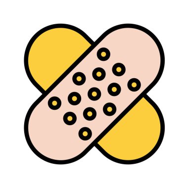 beyaz üzerinde izole edilmiş doğrusal renk vektör simgesi. Web, mobil ve kullanıcı arayüzü tasarımı için yama yassı simgesi. Tıbbi sağlık sektörü konsepti