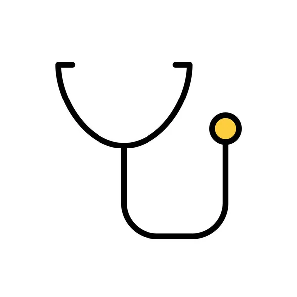 Stethoscope Lineal Color Vector Icon Isolated White Stethoscope Flat Icon — Image vectorielle