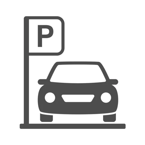 Parking Silhouette Vector Icon Isolated White Car Parking Icon Web — 스톡 벡터