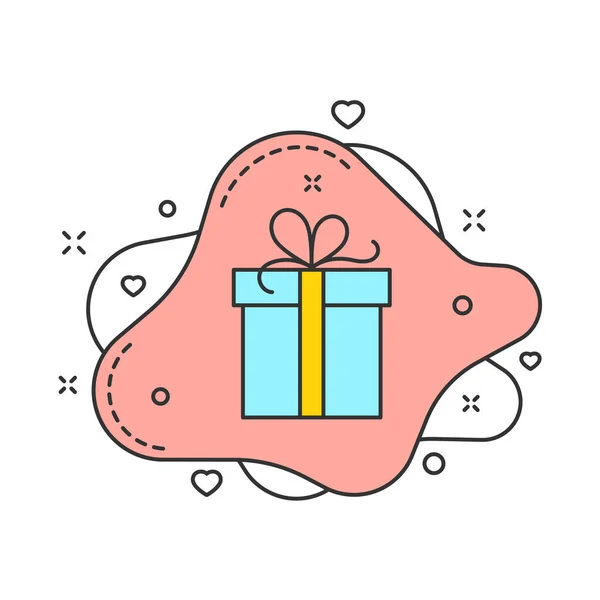 Gift Box Pink Fluid Bubble Shape Color Vector Illustration Isolated — 图库矢量图片