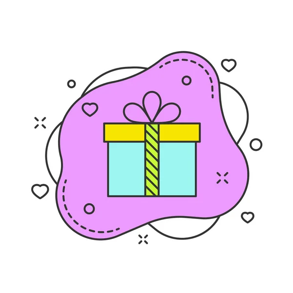 Gift Box Purple Fluid Bubble Shape Color Vector Illustration Isolated — Vector de stock
