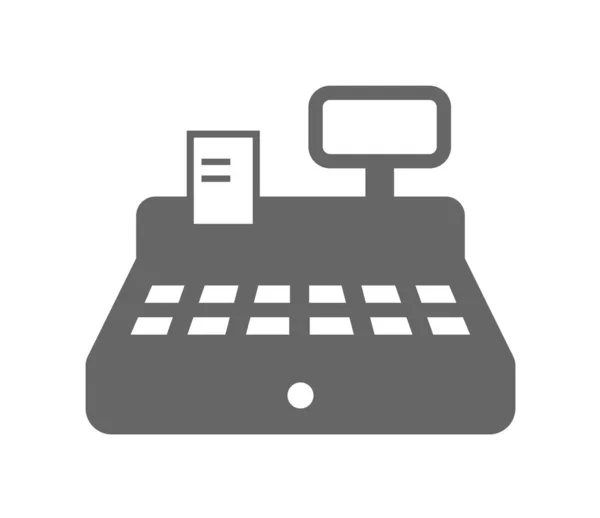 Cash Register Icon Isolated White Background Cash Register Check Monochrome — Image vectorielle