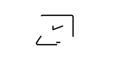 Oynatma düğmesi olan dizüstü bilgisayar ana hatları simgesi. Web, mobil ve ui tasarımı için düğme çizgisi simgesi tasarımı içeren dizüstü bilgisayar.