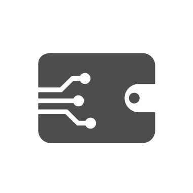 dijital cüzdan siluet vektör simgesi beyaz üzerinde izole. Web, mobil uygulamalar, ui tasarım ve yazdırma için dijital cüzdan simgesi