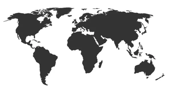 world map silhouette vector illustration isolated on white background
