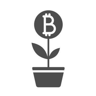 Bitcoin çiftlik silueti vektör simgesi beyaza izole edildi. Web, mobil uygulamalar, ui tasarım ve yazdırma için bitcoin şifreleme çiftliği simgesi