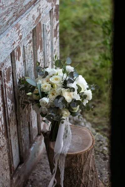 Buquê Casamento Flores Brancas — Fotografia de Stock