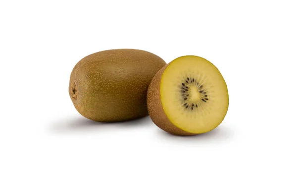 Kiwi Jaune Isolé Sur Fond Blanc Fruits Bio Frais — Photo